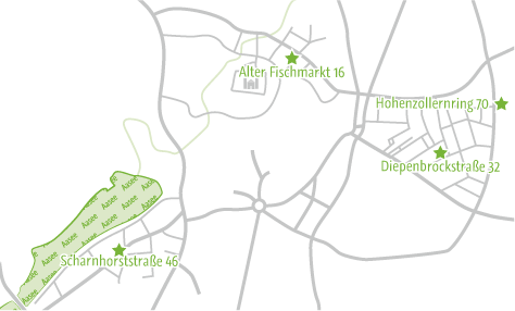 &Uuml;bersichtskarte der kooperierenden Praxen